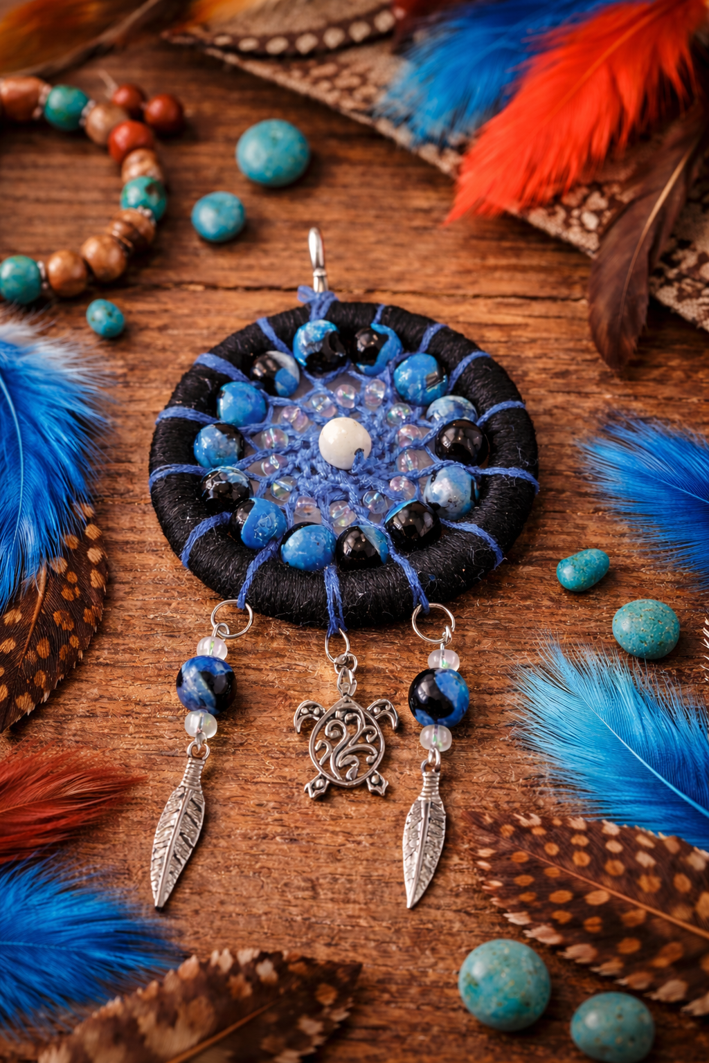 Blue Beaded Dream Catcher