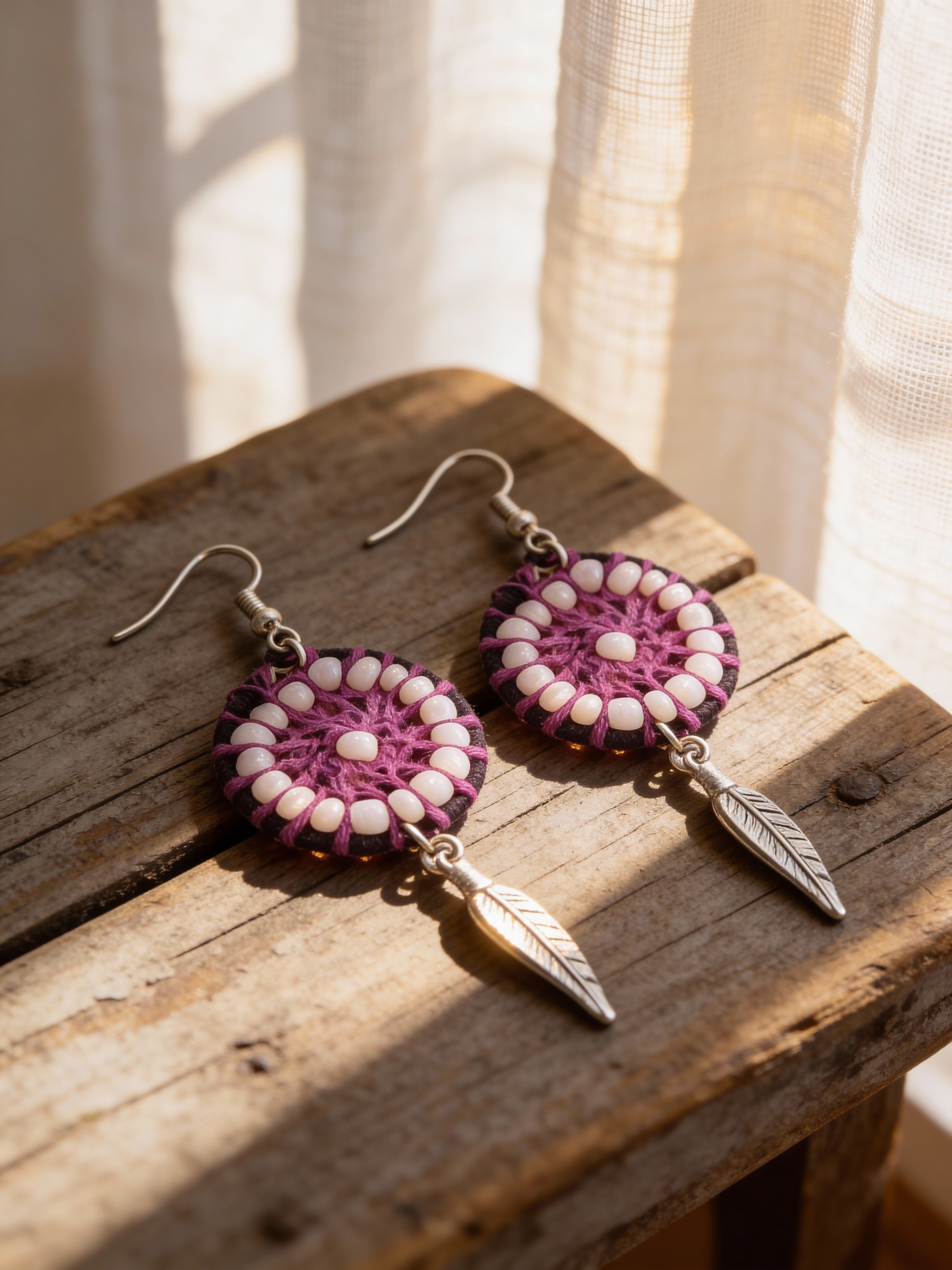 Pink Headdress Earrings
